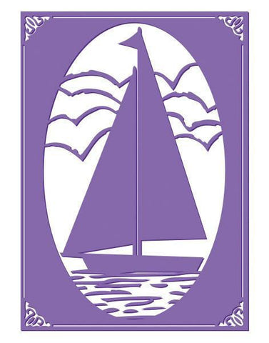 Couture Creations The Harmony - 5 X 7 inch Emboss Folder - Sail Away WH