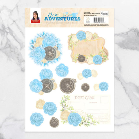 New Adventures - Decoupage Set, Postcards and Flowers | Hobby Craft and Scrap