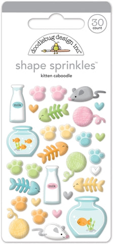 Doodlebug - Sprinkles Adhesive Glossy Enamel Embellishments - Kitten Caboodle