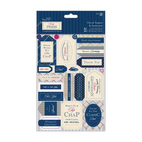 Papermania - Die-cut Toppers and Sentiments (2pk) - Heritage Press