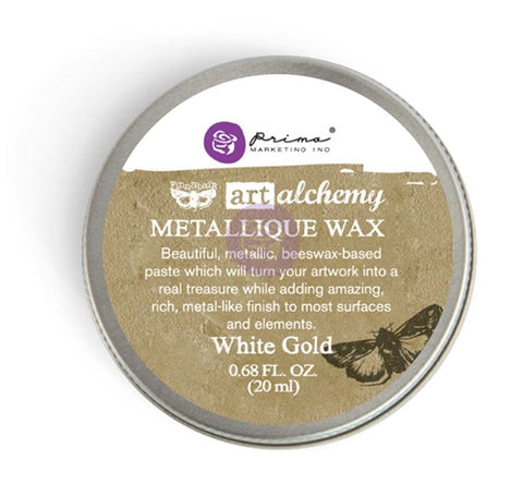 Prima - Art Alchemy Metallique Wax (20ml) - White Gold