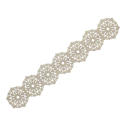 Ultimate Crafts - Geo Flower Chipboard Border (1pc) (158 x 28mm | 6.2 x 1.1in) WH