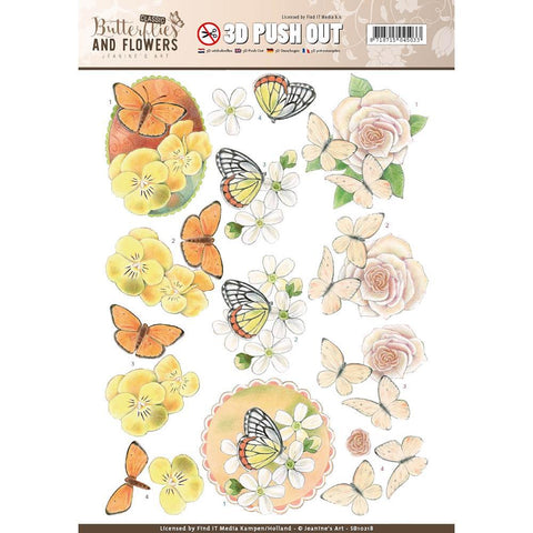 Find It Trading Jeanine's Art 3D Push Out - Butterflies and Flowers Lovely Butterflies