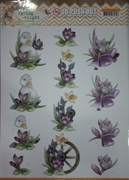 Precious Marieke - Spring Delight A4 Decoupage Sheet, Ducks & Flowers | Hobby Craft and Scrap