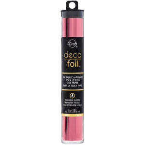 Deco Foil Transfer Sheets 6"X12" 5/Pkg - Pink Melon