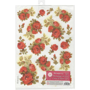 Stamperia Rice Paper Sheet A4 - Red Roses