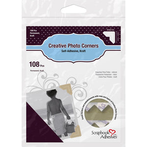 3L Scrapbook Adhesives Paper Photo Corners Self-Adhesive 108/Pk
