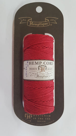Hemptique - Hemp Cord Spool (50g) (1 mm x 62.5m) - Red