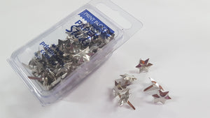 Paper Stud Flat Top Faceted Star Silver 100pk WH
