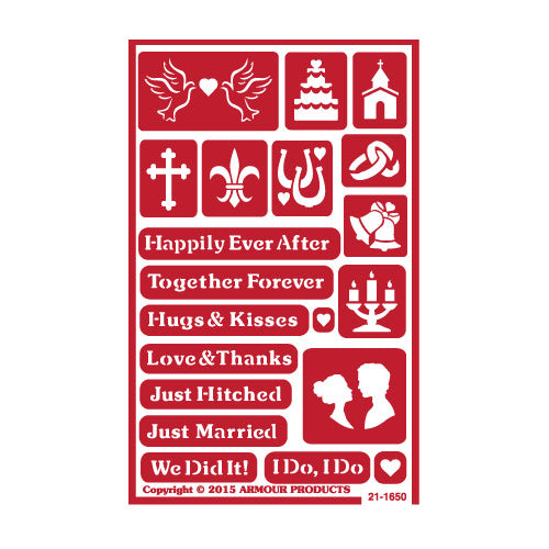 Armour Products - Over N Over Reusable Stencils - Happily Ever After 