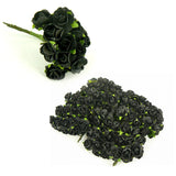 Paper Roses - 12pcs - approx 1cm heads - Black