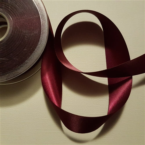 Birch - Craft Satin Ribbon 25mm Wine (Per meter)