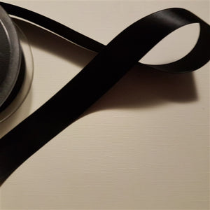 Birch - Craft Satin Ribbon 25mm Black (Per meter)
