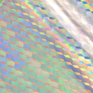 Foil - Silver (Iridescent Cube Pattern) - Heat activated