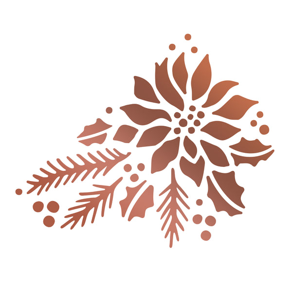 Couture Creations - Highland Christmas Poinsettia Corner Hotfoil Stamp WH