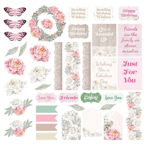 Ephemera - Peaceful Peonies Diecut Ephemera Set - 39 pc assorted sizes