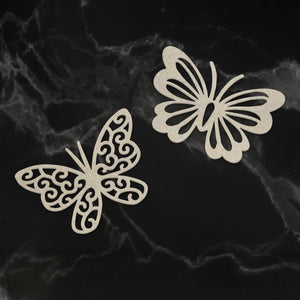 Chipboard - Peaceful Peonies - Dual Butterflies (2pc) - 56 x 38mm