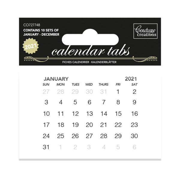 2021 Calendar Tabs