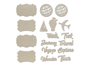 New Adventures - Chipboard set, Travel Elements