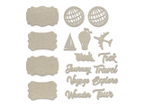 New Adventures - Chipboard set, Travel Elements