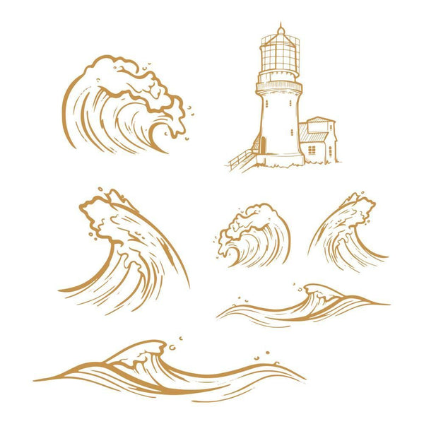 Seaside Girl - Stamp Set, Crashing Waves