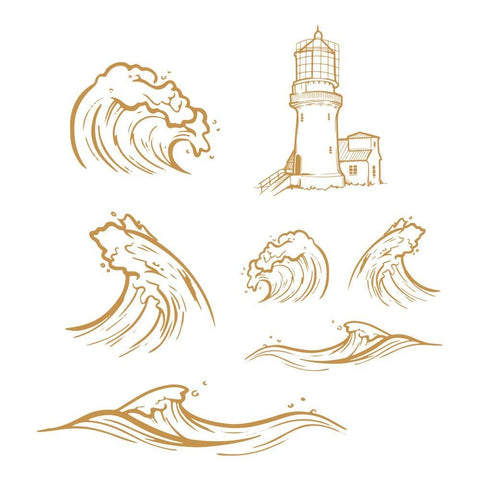 Seaside Girl - Stamp Set, Crashing Waves