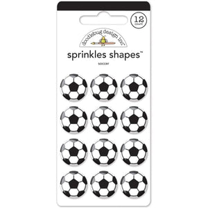 Doodlebug - Sprinkles Adhesive Glossy Enamel Embellishments - Soccer Ball