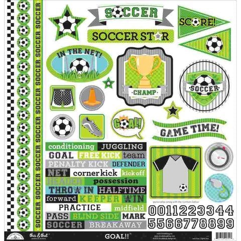 Doodlebug - Stickers - This & That Goal (Soccer/Football) (12 x 12)