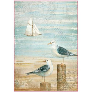 Stamperia Rice Paper Pack A4 - Sea Land Seagulls