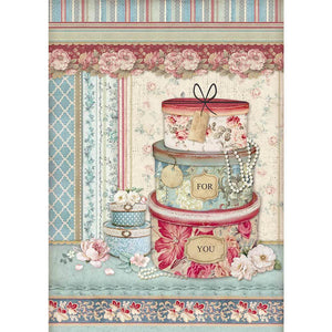 Stamperia Rice Paper Pack A4 - Hatboxes