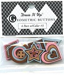 Dress It Up - Geometric Buttons #3 (6 pcs)