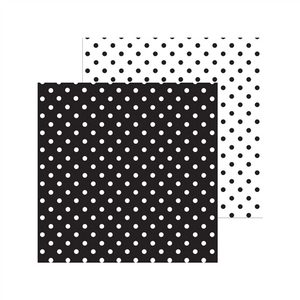 Doodlebug - Petite Swiss Dot Cardstock - Beetle Black (12 x 12/5 Sheets)