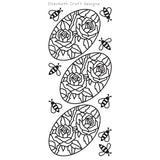 Elizabeth Craft Designs - Peel Off Stickers - Roses In Ovals - Black
