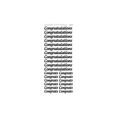 Elizabeth Craft Designs - Peel Off Stickers - Congratulations (Large) - Black