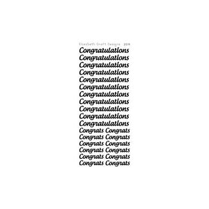 Elizabeth Craft Designs - Peel Off Stickers - Congratulations (Large) - Silver