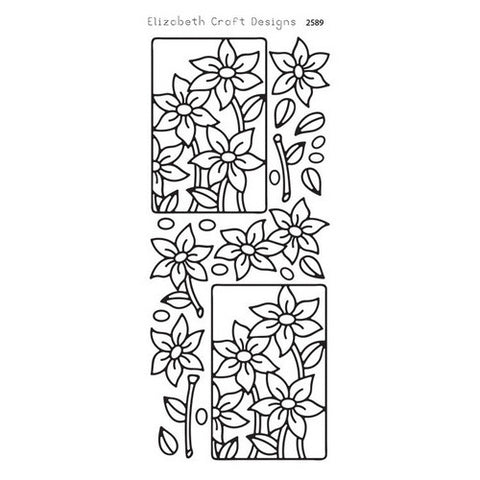Elizabeth Crafts - Flower Quartet - Peel Off Stickers - Silver