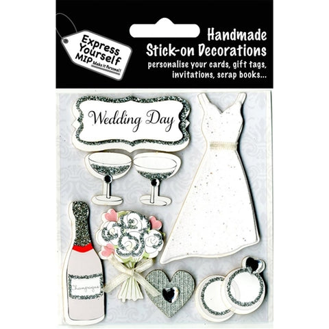 Express Yourself 3D Sticker - Wedding Day - Dress & Champagne