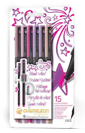 Chameleon Fineliner 6-Pen Floral Colors Set