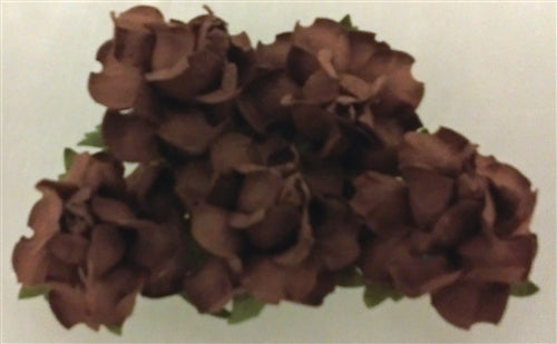 Handmade Mulberry Paper Flowers - 5 Stems (3 cm) - Chocolate