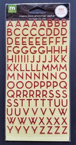 Making Memories Stickers - Shimmer Metro Alpha Red (281 Pcs)