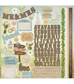 Paper House - Cardstock Sticker Sheet - Wedding Day (12 x 12)