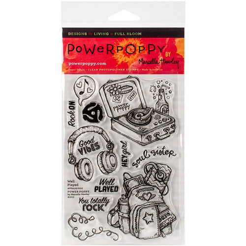 Power Poppy by Marcella - Clear Stamps - Well Played (4 x 6 Inches)