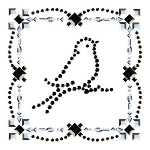 SIIC - Vintage - Frame - Dark Gray - Iridescent Rhinestones 4.5"x4.5"