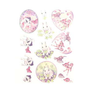 Jeanine's Art Young Animals - 3D Diecut Decoupage Push Out Kit, Cuties in Purple