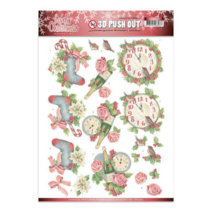 Jeanine's Art - Lovely Christmas A4 Decoupage Sheet, Clocks