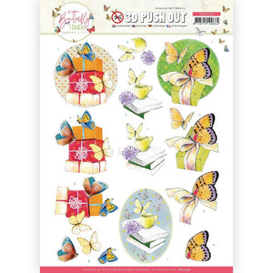 Jeanine's Art - Butterfly Touch 3D Push Out, Yellow Butterfly