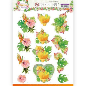 Jeanine's Art - Exotic Flowers 3D Push Out, Orange Flowers