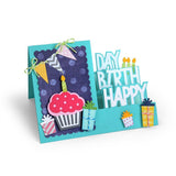 Sizzix Framelits Die Set 19PK - Card Happy Birthday Step-Ups by Stephanie B