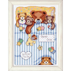 Tobin Home Crafts - Counted Cross Stitch Kit - Birth Record - Under the Covers (11 x 14)