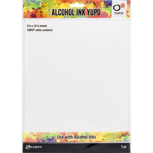 Ranger - Alcohol Ink Yupo Paper - White cardstock (8 x 10 inch - 5 Sheets)